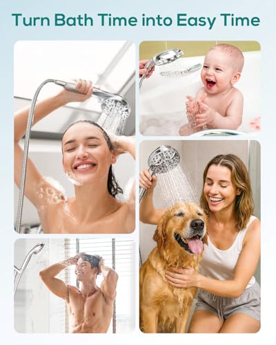 Filtered Shower Head with Handheld: High Pressure 8-Setting Showerhead for Hard Water, Det - image 5