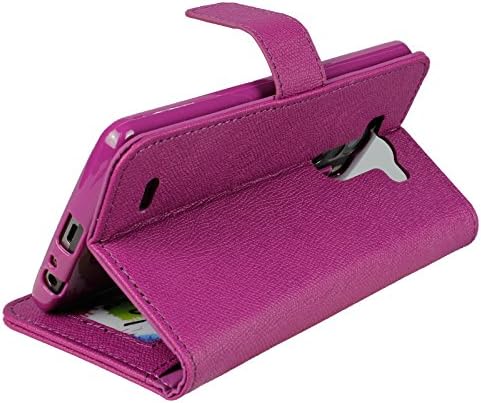 LG G3 Case, Abacus24-7 Wallet with Flip Cover and Stand, Purple