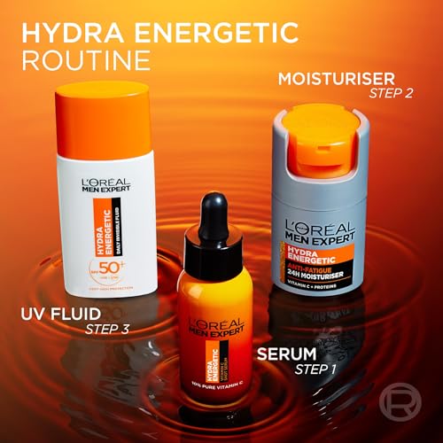 L'Oreal Paris Men Expert Hydra Energetic, Anti-Fatigue Moisturiser for Men, 50 ml