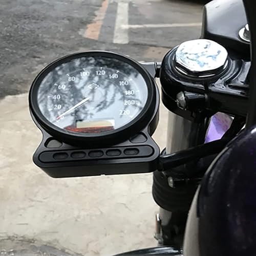 Miniatura 6 de Dreamseek Motocicleta 1.535 in Montaje lateral Velocímetro Soporte de reubicación para 1995-2014 Harley Sportster XL883 XL1200 cuentakilómetros