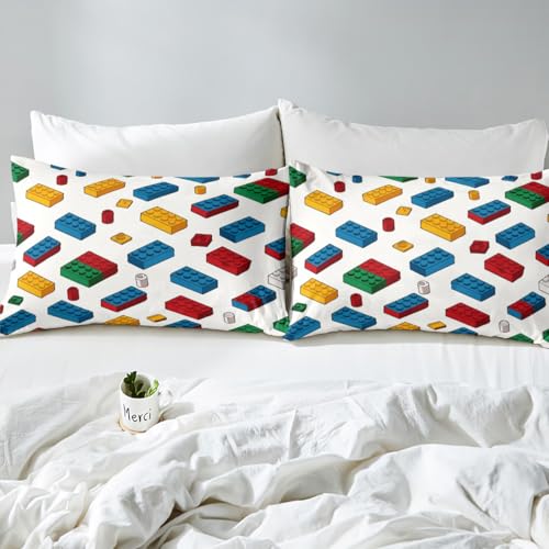 Housse de couette 140x200 briques de construction colorées pour lit enfant - 7