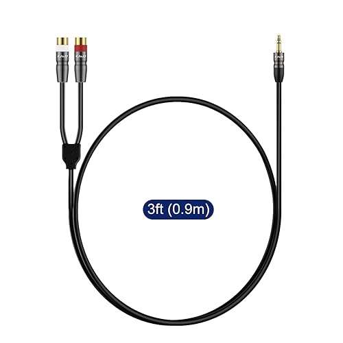 Miniatura 10 de J&D Cable de audio RCA dual de 0.138 in, macho de 0.138 in a 2 RCA hembra chapado en oro, cable adaptador de audio estéreo de carcasa de cobre, 6
