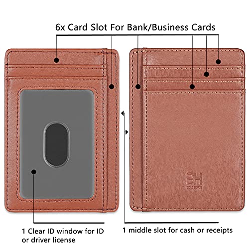 Image of GH GOLD HORSE Slim RFID Blocking Card Holder Minimalist Leather Front Pocket Wallet for Women | Slim