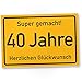 Produktbild DankeDir! 40 Jahre Stadtschild/Kunststoff Schild - Geschenk 40. Geburtstag, Geschenkidee Geburtstagsgeschenk Vierzigsten, Geburtstagsdeko/Partydeko/Party Zubehör/Geburtstagskarte