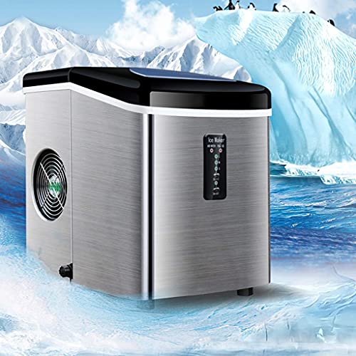 Máquina fabricadora de hielo para mostrador, hace cubos de hielo en 6 minutos, produce 39 lb (18 kg) en 24 horas, eléctrica, capacidad 3,2 L, marca HUSHHAAMPP miniatura 4