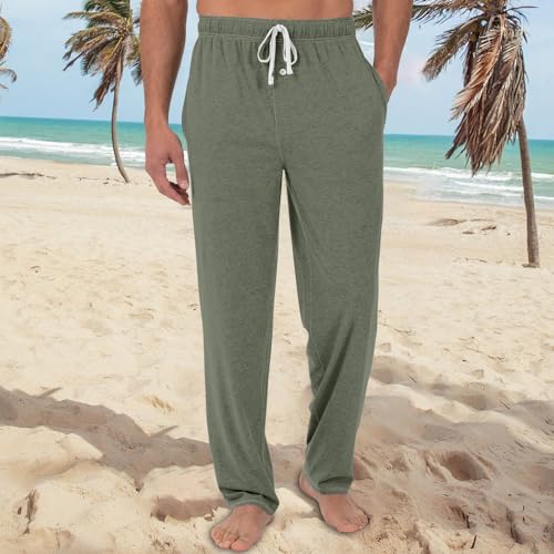 DuDubaby Sweatpants for Men Men's Open Bottom Loose Fit Yoga Pants with Pockets Lounge Straight Leg Joggers Mens Casual4