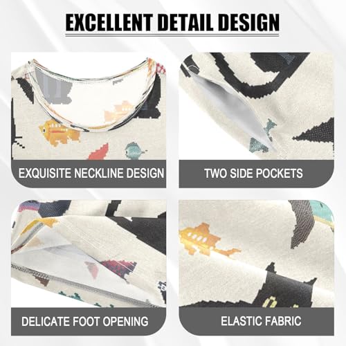 senya Short Sleeve Pajamas Sets Summer Cotton Sleepwear Fish and Cat4