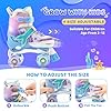 NEMONE Mermaid 4 Size Adjustable Light up Roller Skates for Girls, Purple Blue Skates for Toddlers, Beginner Kids Butterfly Roller Skates Indoor Outdoor #1