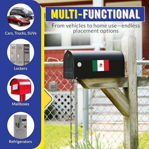 Image of Magnet Me Up Mexico Mexican Flag Car Magnet - 4x6 Inches - 2 Pack, UV Printed Vinyl - Weatherproof, Durable Magnetic Decal - Patriotic Mexico Car Accessory - Fridge, Locker, Made in USA