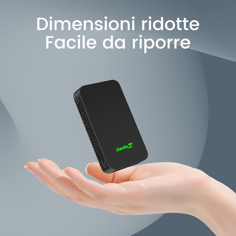 Carlinkit 2026 Nuovo Aggiornamento 5.0 2Air Adattatore, Porta Wireless CarPlay/Android Auto, Plug-and-Play, Connessione Senza Fili