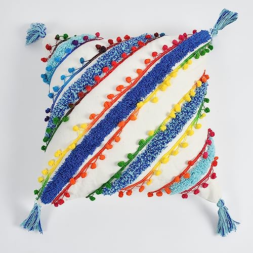 Image of Sofa Cushion Cover Cotton | Cushion Covers 16 inch x 16 inch | Living Room Cushion Covers | Pack of 1 Multicolor