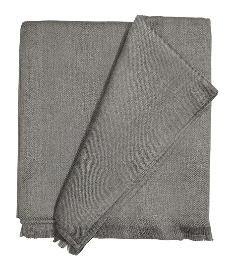 Dhariwal Men's Plain Faux Cashmilon Woolen Shawl, Grey, 80cm x 30cm, Traditional Style-image-13