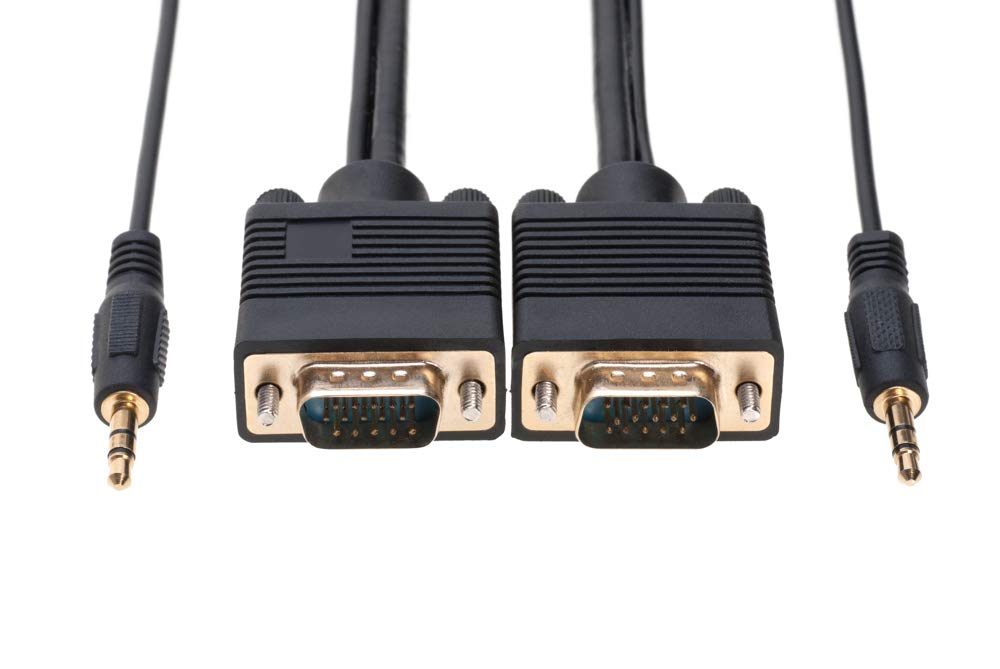 Cavo SVGA VGA Maschio-maschio 15 Metri (50 Ft) Con Audio 3.5mm | Per Monitor E TV
