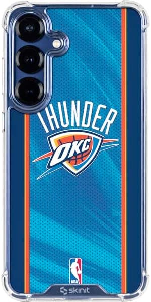 Skinit Clear Phone Case Compatible with Galaxy S25 - Officially Licensed NBA Oklahoma City Thunder Dark Rust Design