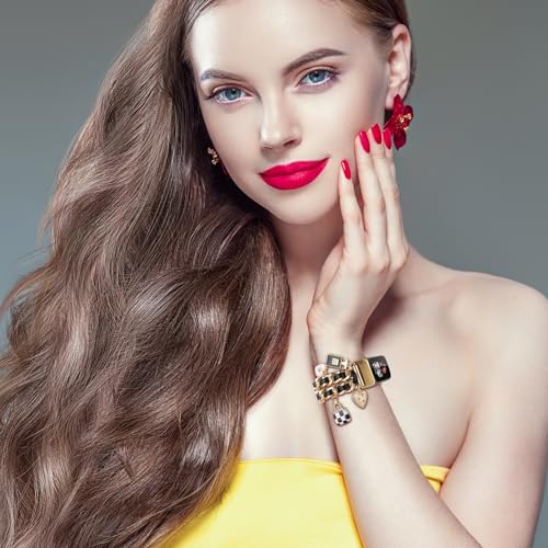 Realsign Stylish Metal Wristband Compatible With Fitbit Charge 6/Charge 5 Band For Women,Cute Strap With Unique Love Bag Pendants Chain Charms Bracelet For Fitness Tracker thumb #5