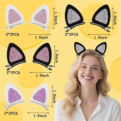 16 Piezas Pinzas para el Pelo con Orejas de Gato miniatura 3