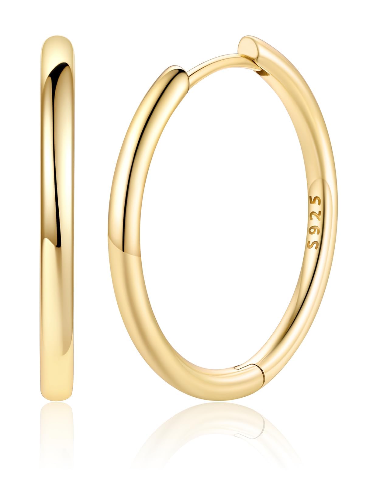 Silvora 925 Sterling Silver Hoop Earrings for Women, Small Huggie Hoops