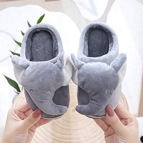 ixiton Adult unisex Winter warm Cartoon animal slippers,Cozy Memory foam Animal-shaped slippers,Cartoon elephant slippers,Indoor And Outdoor Non-slip slippers2