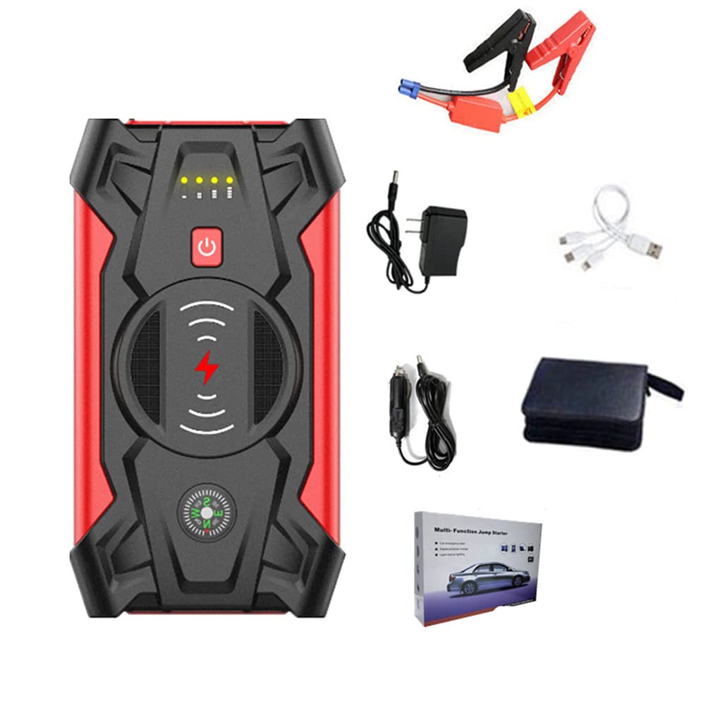 Arrancador para automóvil Cargador de batería portátil para automóvil Arranque de Emergencia Kit de Herramientas de Banco de energía Carga inalámbrica, Iluminación de Emergencia
