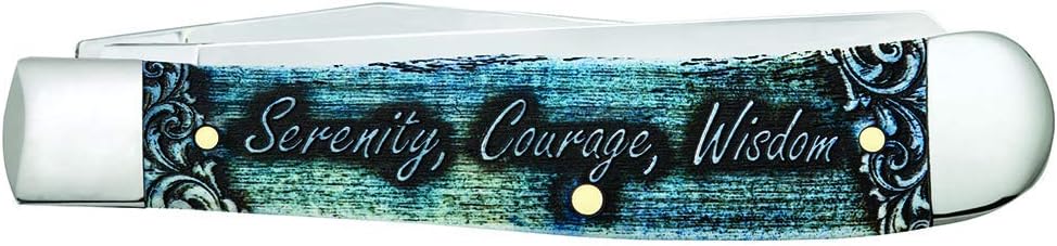 Case WR XX Pocket Knife Serenity Prayer Trapper Natural Bone Color Wash Item #38822 - (6254 SS) - Length Closed: 4 1/8 Inches