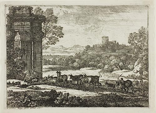 Tableau Claude Lorrain impression d'art salon affiche grand format paysage classique chic 60x90