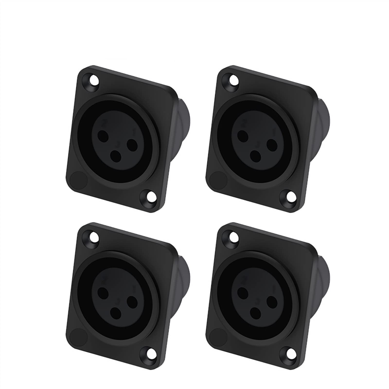 Conector XLR de 3 pines hembra para montaje en panel con terminales de soldadura, pack de 10 uds