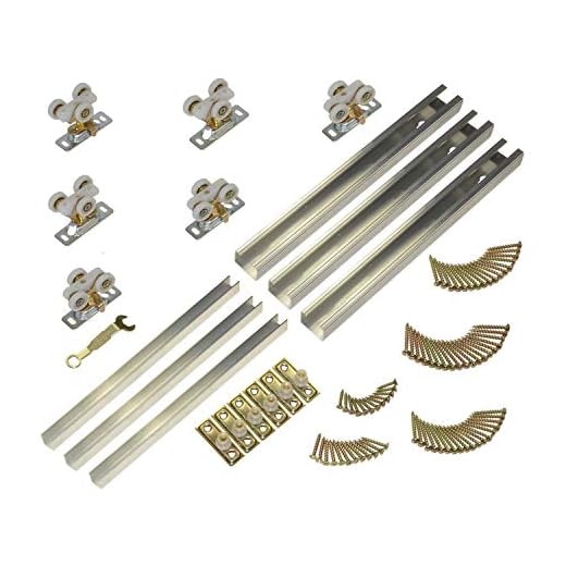 Johnson Hardware 111MD Multi-Slide 3-Door Hardware Set, 94 in. Tracks, for 3/4 in. Or Thicker Doors to 150 lbs.
