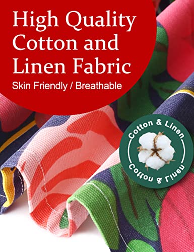 Image of Cozy Adjustable Cross Back Aprons for Women with Pockets Cotton Linen Cooking Kitchen Baking