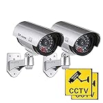 DRIXTY-Darbar-Online-2-PCS-Dummy-Security-Camera-Fake-Bullet-CCTV-Surveillance-System-with-Realistic-Look-Recording-LEDs-IndoorOutdoor-Use-for-Homes-Business-White-2