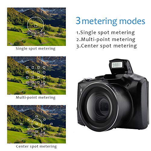 Appareil Photo numérique 4K Caméra vidéo Caméscope Ultra HD 48MP Vlogging Caméra avec Objectif Grand Angle 16X Zoom numérique Écran 3.0" Appareil Photo Compact pour Les débutants en Photographie - Image 6