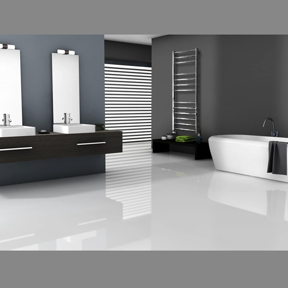 ECD Germany Radiador toallero de baño DHK Towel - 450 x 1200 mm - Cromo - Radiador calentador y secador de toallas - Radiador de pared - Radiador ...
