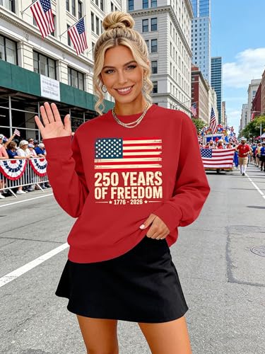 Image of PECHAR USA Sweatshirt Women American Flag Sweater 4th of July Shirts Patriotic Sweater Fourth of July Pullover