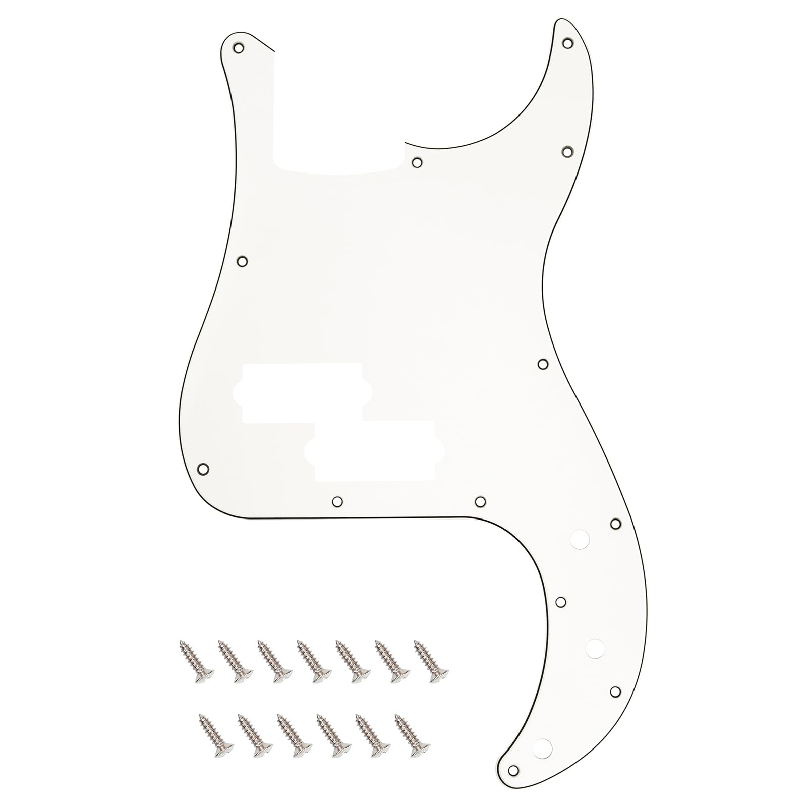Photo 1 of *** Scratched***Banworks Precision Bass Pickguard 3 Ply 13-Hole P Bass PB Scratch Plate for USA/Mexican Modern Style Fender Precision Bass JT/HB-10 Vintage White*** Scratched***