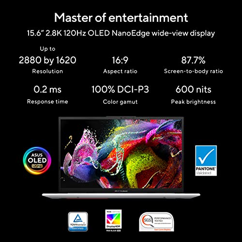 ASUS Vivobook S 15 OLED (2023), Intel Core EVO i5-13500H 13th Gen, 15.6" (39.62 cm) 2.8K 120Hz OLED, (16GB RAM/512GB SSD), S5504VA-MA543WS BP1504 Laptop Bag (Grey) - Image 5
