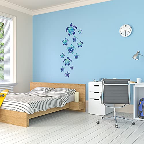 24 Pieces Sea Turtle Wall Decals Ocean Bathroom Decor Stickers Beach Sea Turtle Wall Stickers Waterproof Turtle Bubbles Ocean For Kids Home Bathroom Living Room Toilet Nursery Pool Party Decoration #TOP5