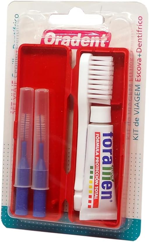 Nuevo Kit Limpieza Dental para Viajes con Estuche de transporte · Varios Formatos a elegir · Pasta Dentífrica, Cepillos Dentales Interdentales y Seda Dental (Con Caja)