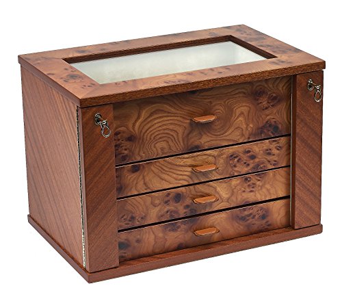 Bello Collezioni Alessandro Luxury Italian Briarwood Watch/Jewelry Box