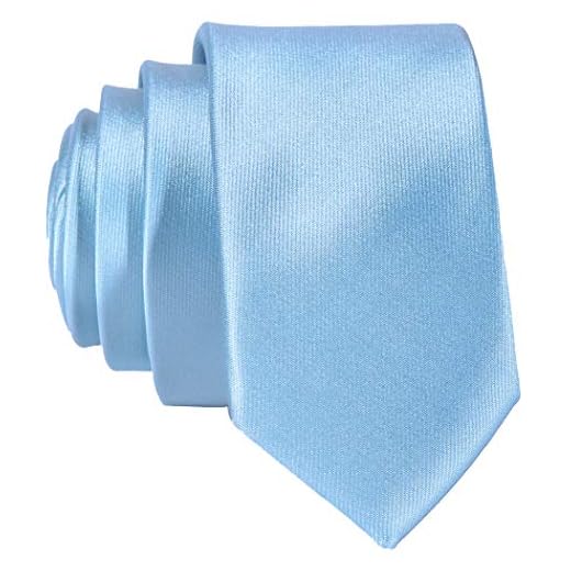 DonDon Corbata estrecha brillada 5 cm de color azul claro - hecho a mano // diferentes colores seleccionables