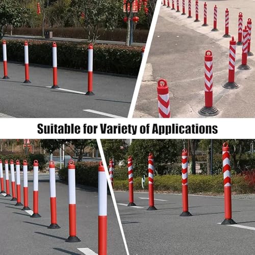 Cônes de signalisation robustes de 80 cm avec base en caoutchouc - 8
