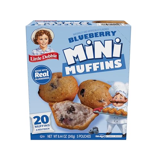 Little Debbie Blueberry Mini Muffins, 5 Pouches, 8.44 OZ Box