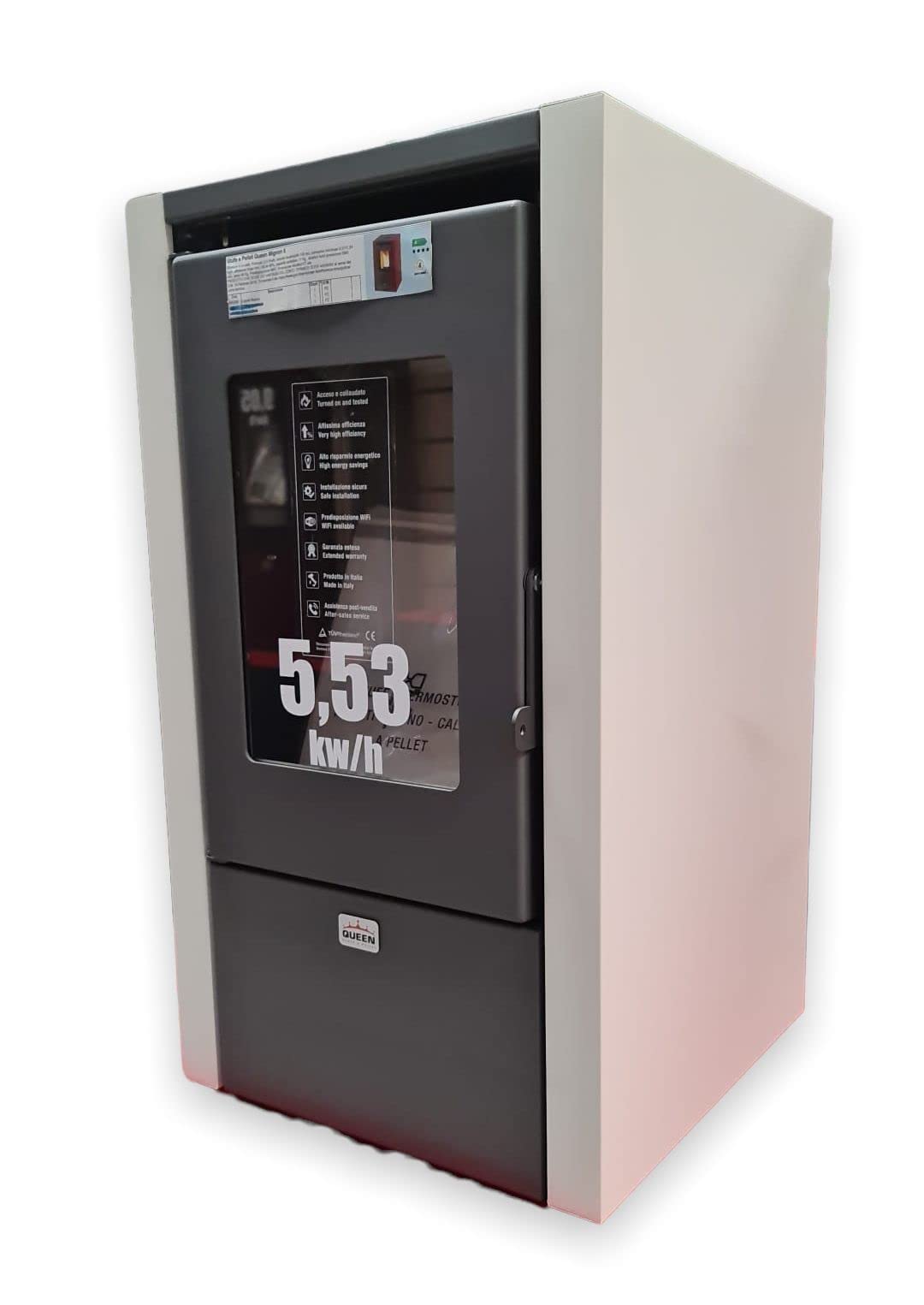 STUFE A PELLET - STUFA 'QUEEN MIGNON 6' KW/H 5,53 COLORE NERO