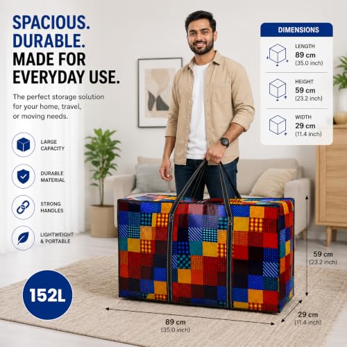 Image of Storite 4 Pack Printed Multi-Purpose Plastic Heavy Duty 152L Storage Bag