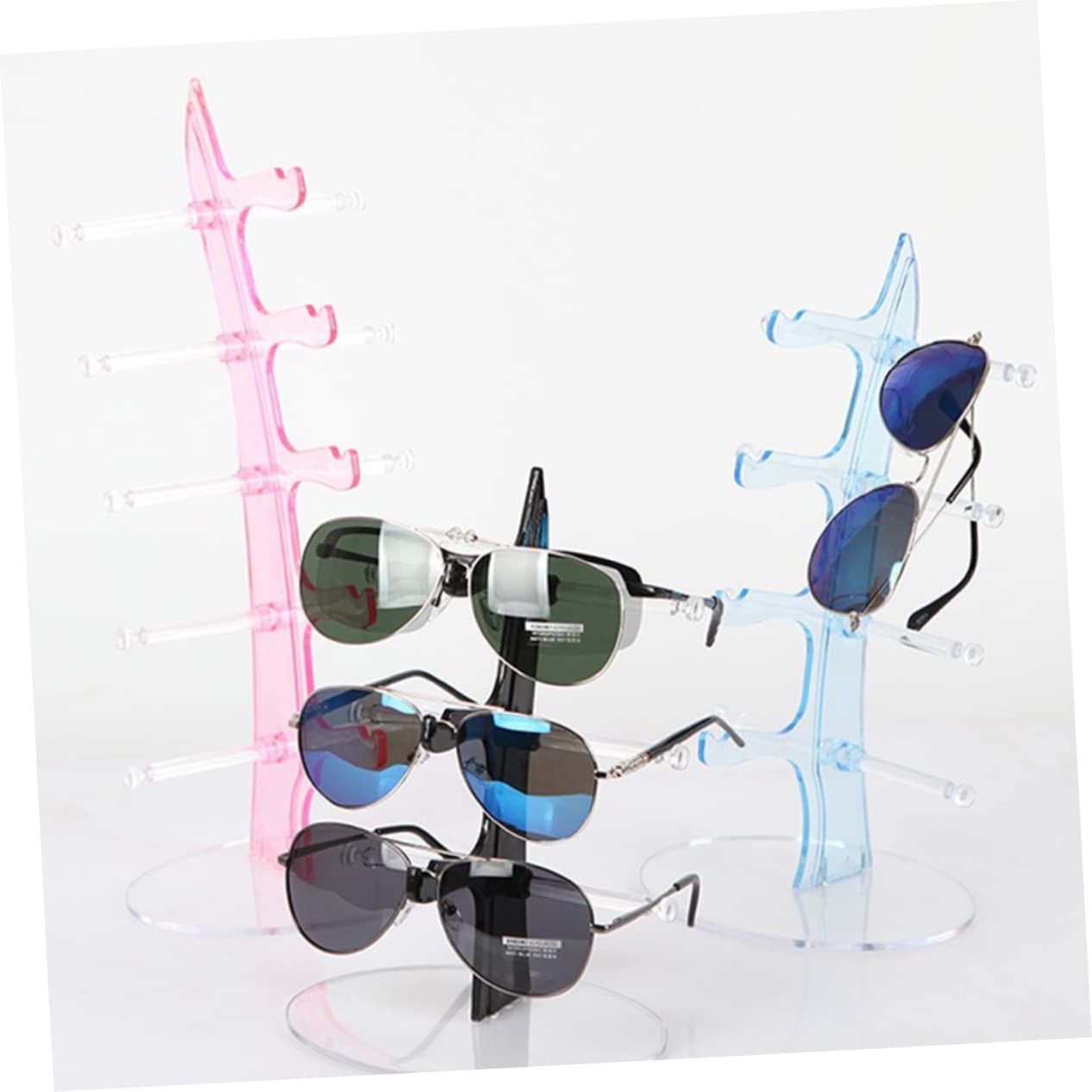 Cabilock Portable Eyeglass Display Stand 3 Tier Sunglasses Organizer Modern Rack Storage for Glasses Jewelry