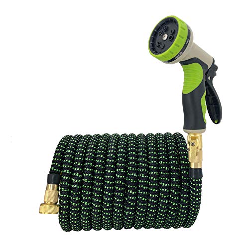 Garden Hose Flexible Hose 25Ft-100Ft Telescopic Garden Hose Magic Flexible Water Hose Rubber Hose with Spray Gun Car Wash Flower Sprinkler Pipe Joint-1_100Ft-30M_Green