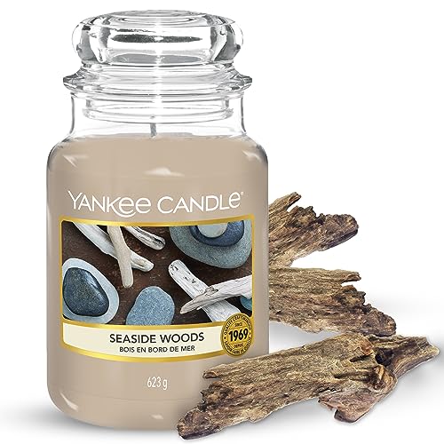 Yankee Candle Candela Profumata In Giara Grande, Durata Fino A 150 Ore, Legno Marino, ‎9.7 x 9.7 x 18 cm, 1.2 Kg