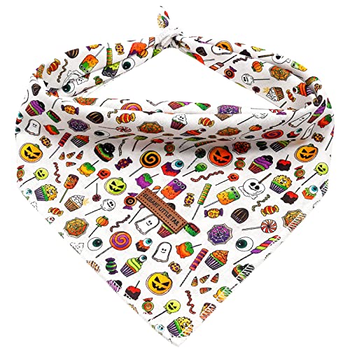 Elegant Little Tail Halloween Dog Bandana, Holiday Girl Boy Dog Bandanas For Small Medium Large Soft Dogs Washable Square Dog Scarf Adjustable Dog Kerchief #TOP28