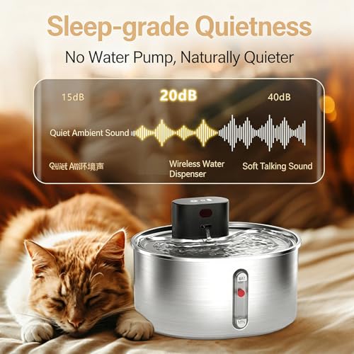 Fuente automática de agua para gatos con sensor y USB miniatura 2