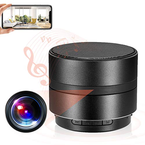WiFi Hidden Camera Wireless Speaker Spy Camera, 1080P Bluetooth Music Speaker Nanny Camera with Motion Detection/ Night Vision for Home Security Surveillance