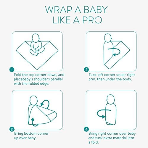 Navaris Muslin Swaddle Blankets (Pack of 4) - 120 x 120 cm Cloths for Baby Swaddling - Super Soft Bamboo and Cotton Blanket Set - Yellow/White Designs