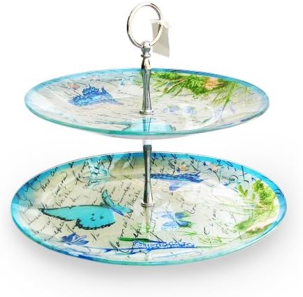 Notions by Jay Butterfly 2-Tier Round Plates, Blue